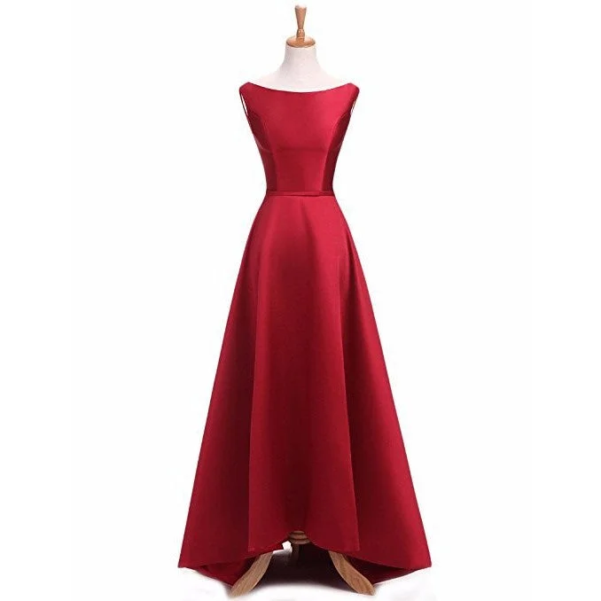 sd-hk Red Wedding Dress Sleeveless Ruffles Party Long Dress