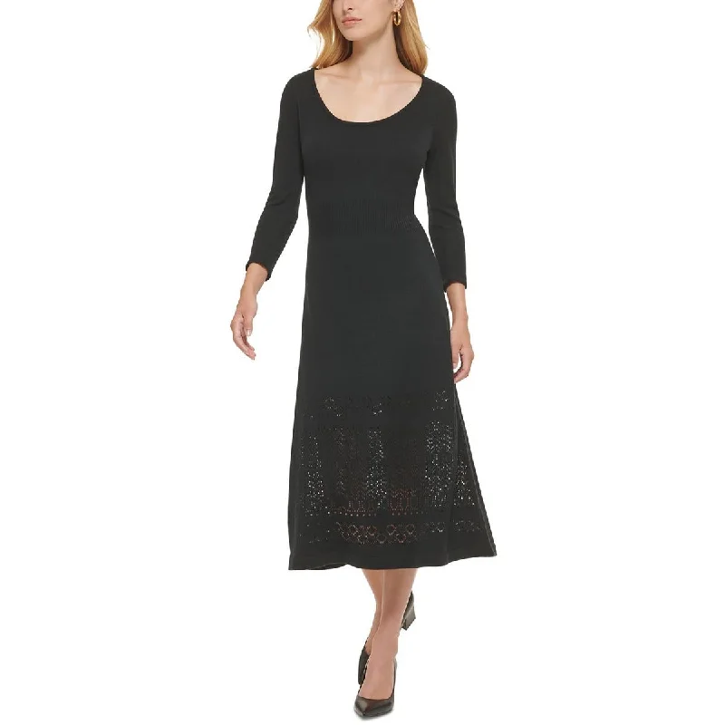 Calvin Klein Womens Knit Scoop Neck Sweaterdress Denim Fabric Leather Fabric Suede Fabric Calvin Klein Womens Knit Scoop Neck Sweaterdress Denim Fabric Leather Fabric Suede Fabric