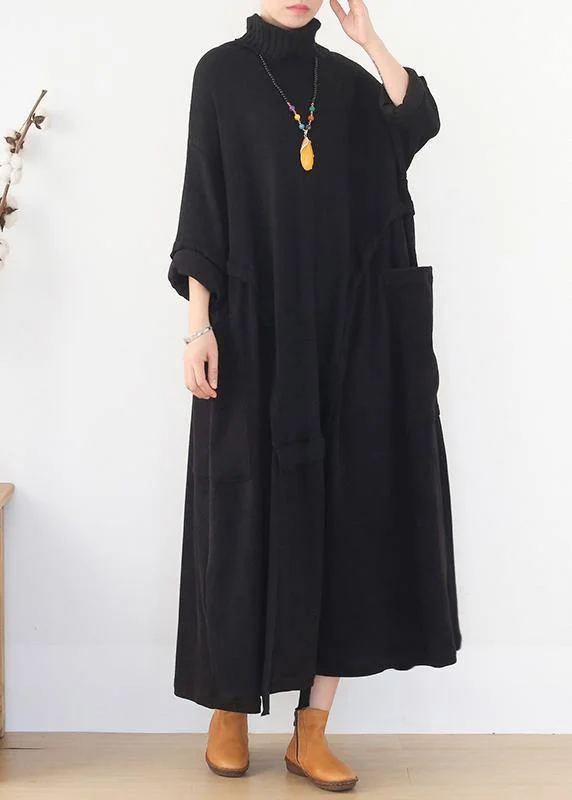 Christmas black Sweater dress outfit DIY high neck Largo spring knitwear Beaded Sweater Sequined Faux Fur Christmas black Sweater dress outfit DIY high neck Largo spring knitwear Beaded Sweater Sequined Faux Fur