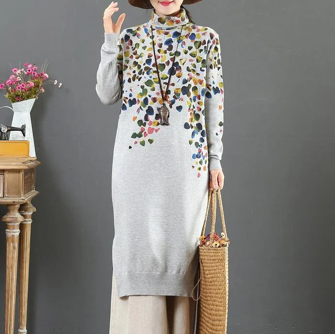 Christmas high neck Sweater winter knit top pattern Beautiful gray prints Big knit dress Silk Blend Satin Velvet Christmas high neck Sweater winter knit top pattern Beautiful gray prints Big knit dress Silk Blend Satin Velvet