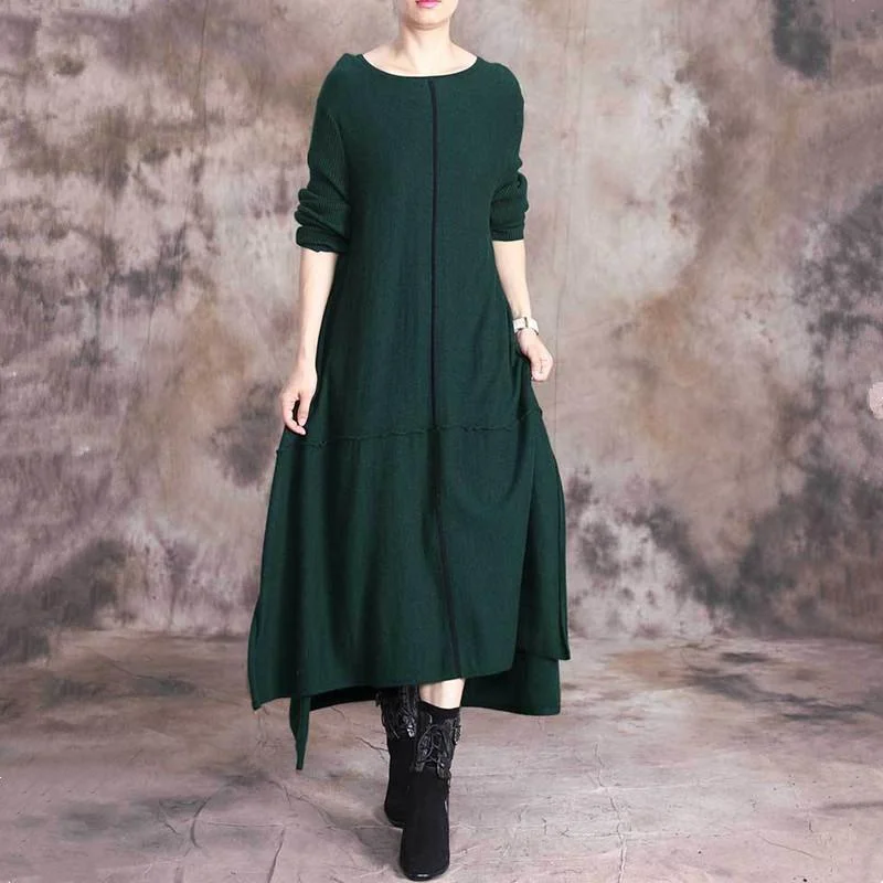 Cute green Sweater dress outfit DIY o neck asymmetric Art fall knit dresses Chenille Fabric Brocade Fabric Lace Fabric Cute green Sweater dress outfit DIY o neck asymmetric Art fall knit dresses Chenille Fabric Brocade Fabric Lace Fabric