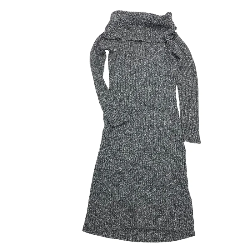Grey Dress Sweater Rachel Zoe, Size S Ribbed Striped Patterned