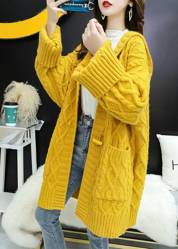 Vintage Yellow hooded Pockets Loose Fall Knit Sweater Coat Satin Fabric Silk Fabric Chiffon Fabric Vintage Yellow hooded Pockets Loose Fall Knit Sweater Coat Satin Fabric Silk Fabric Chiffon Fabric