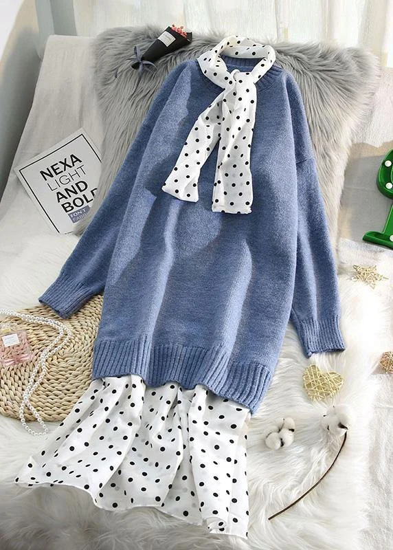 Women o neck patchwork Sweater outfits plus size blue Fuzzy sweater dresses Chenille Fabric Brocade Fabric Lace Fabric Women o neck patchwork Sweater outfits plus size blue Fuzzy sweater dresses Chenille Fabric Brocade Fabric Lace Fabric