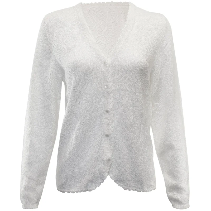 Women's Diamond V-Neck Sweater 220297 Mesh Sweater Canvas Denim