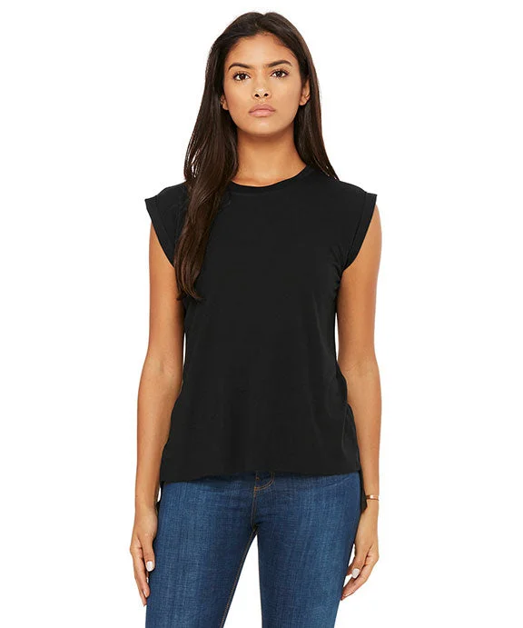 8804 - Bella + Canvas Ladies Flowy Muscle T-Shirt with Rolled Cuff