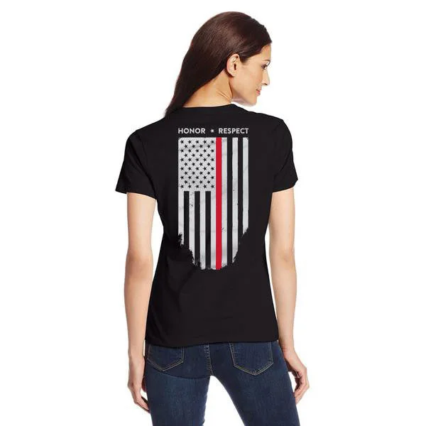 Women's T-Shirt - Thin Red Line Honor Respect