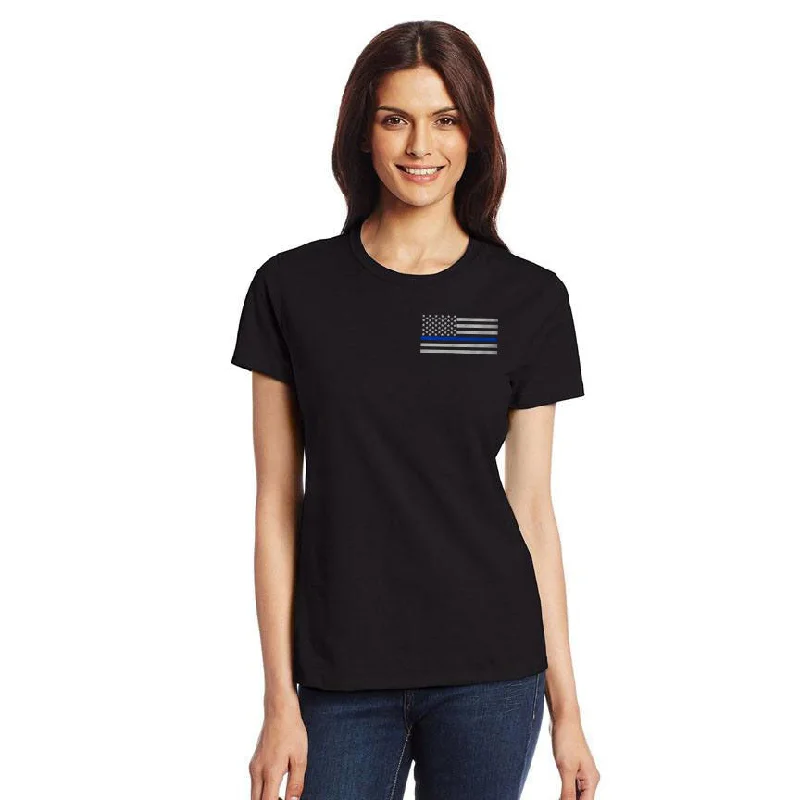 Woman's T-Shirt - Classic Thin Blue Line Flag