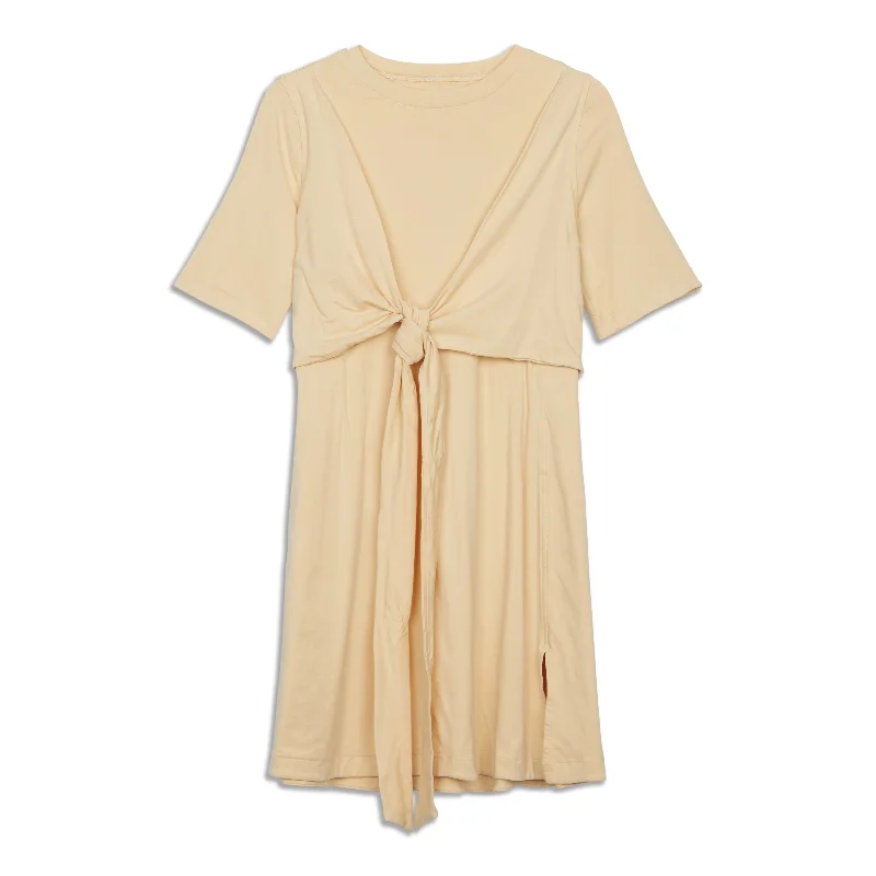 Cotton Wrap-Front T-Shirt Dress