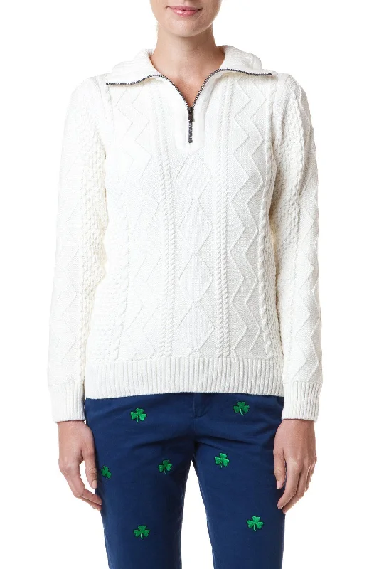 Holebrook Sweater Annika Off White WP 1/4 Zip