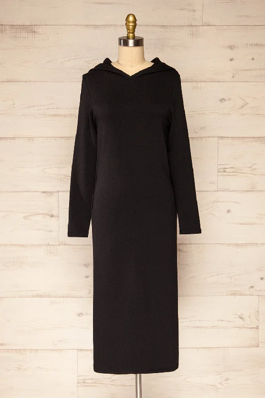 Prague Black | Midi Sweater Dress