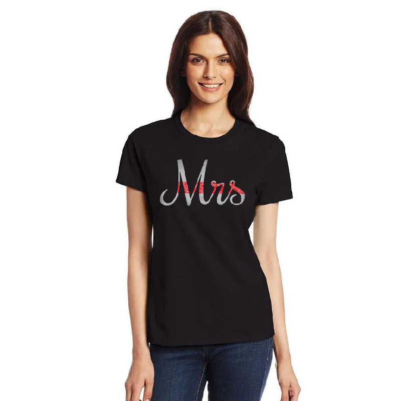 Woman's Short Sleeve Thin Red Line T-Shirt - Mrs.