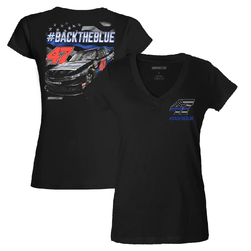 Women's V-Neck T-Shirt - NASCAR Kyle Weatherman 2020 #BackTheBlue