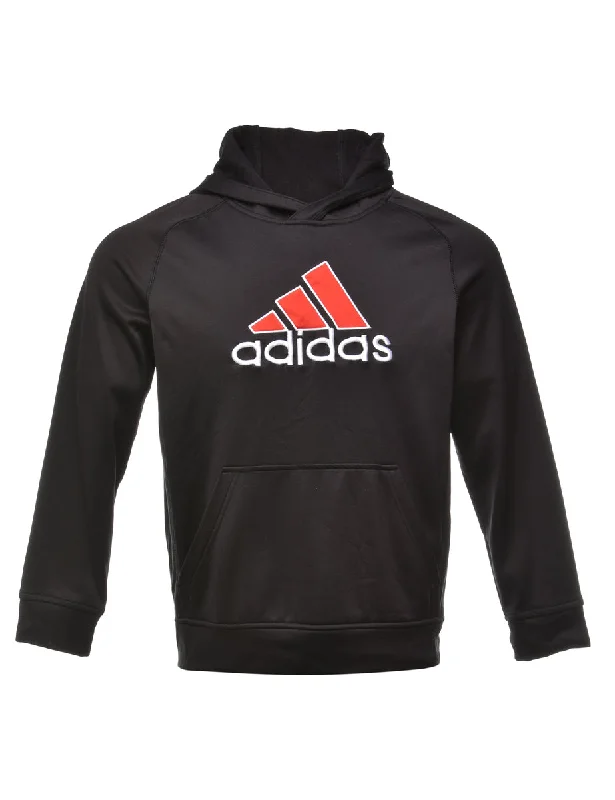 Adidas Printed Black Hoodie - M