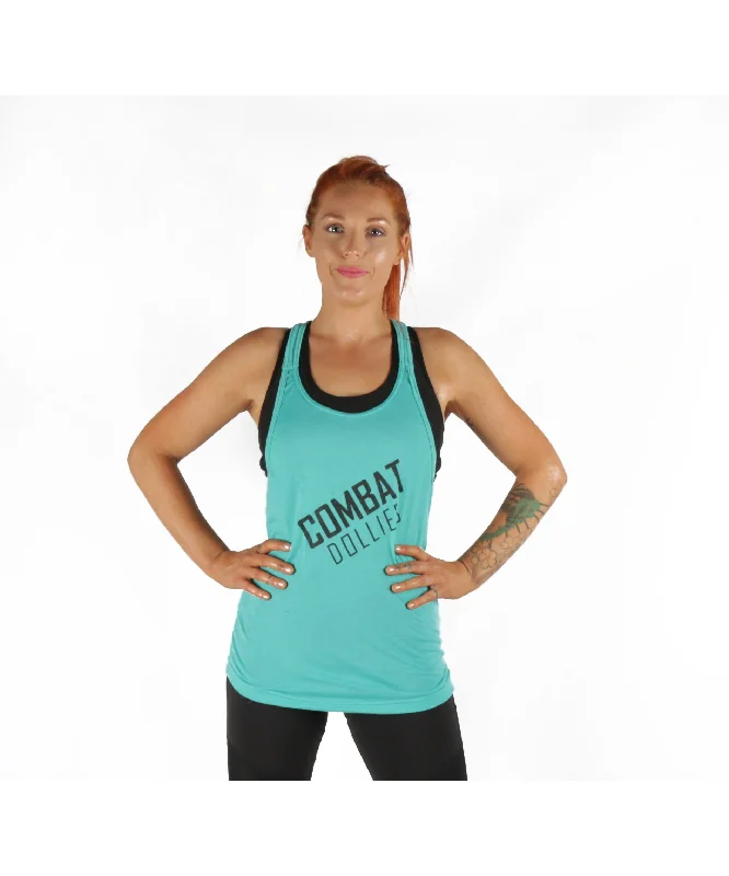 Combat Dollies T-Back Tank Top Teal