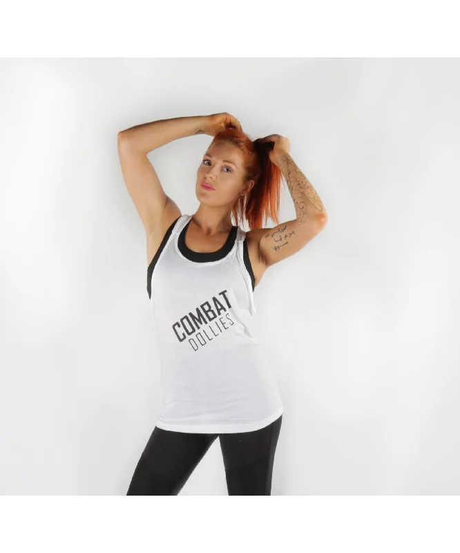 Combat Dollies T-Back Tank Top White