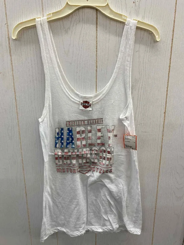 Harley Davidson White Womens Size L Tank Top