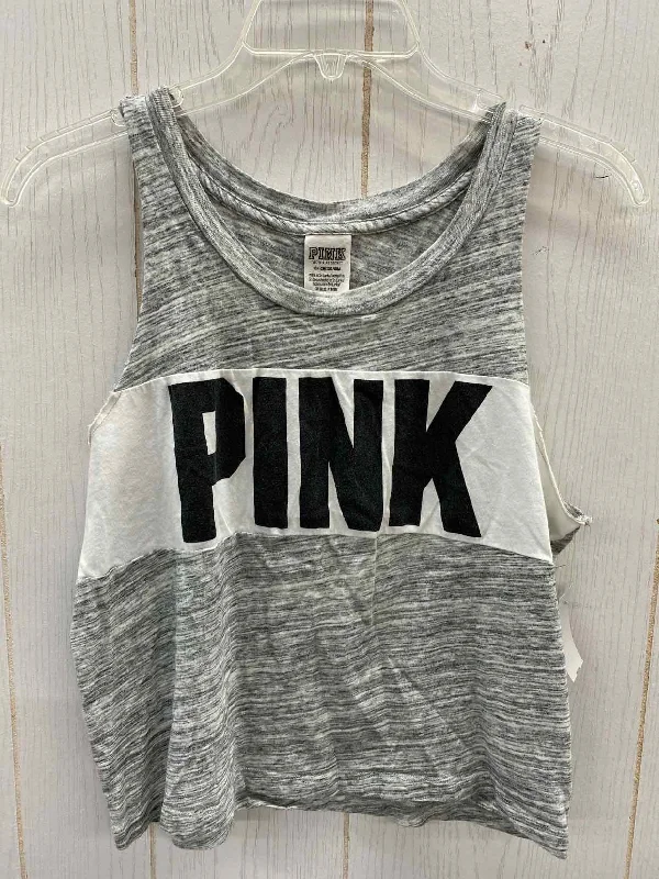 PINK Gray Junior Size Small Tank Top