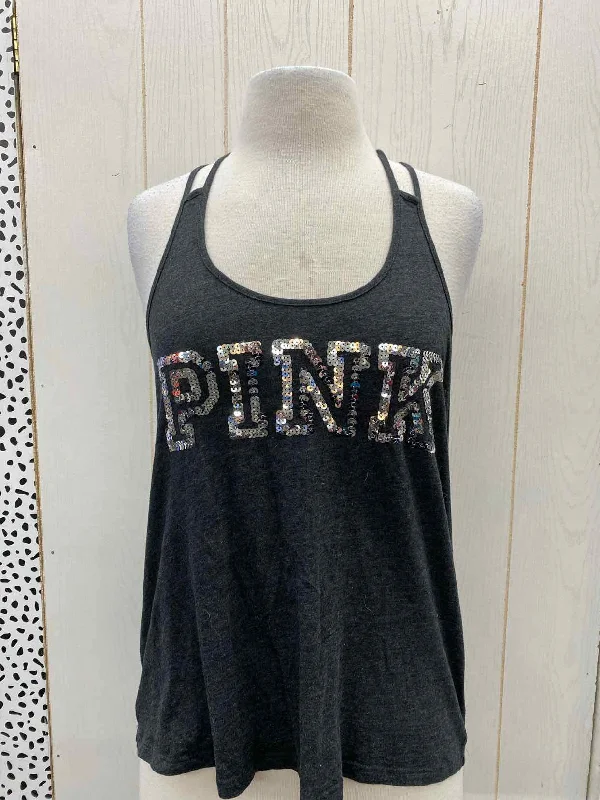 PINK Gray Junior Size Small Tank Top