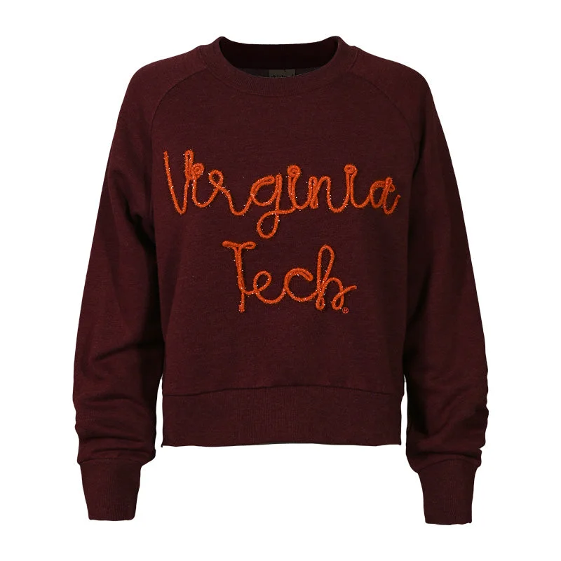 Virginia Tech Women's Boxy Raglan Crew Sweatshirt: Maroon Hoodie Dress Longline Feminine Virginia Tech Women's Boxy Raglan Crew Sweatshirt: Maroon Hoodie Dress Longline Feminine
