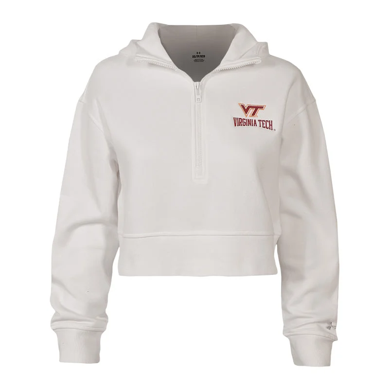 Virginia Tech Women's Rival Fleece 1/2 Zip Hooded Sweatshirt by Under Armour Hoodie with Logo Branding Identity Virginia Tech Women's Rival Fleece 1/2 Zip Hooded Sweatshirt by Under Armour Hoodie with Logo Branding Identity