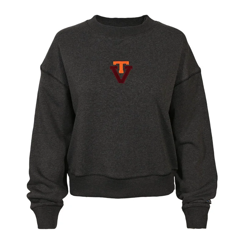 Virginia Tech Women's Triumph Vault Crew Sweatshirt: Charcoal by Champion Hoodie with Hood Adjustable Protection Virginia Tech Women's Triumph Vault Crew Sweatshirt: Charcoal by Champion Hoodie with Hood Adjustable Protection