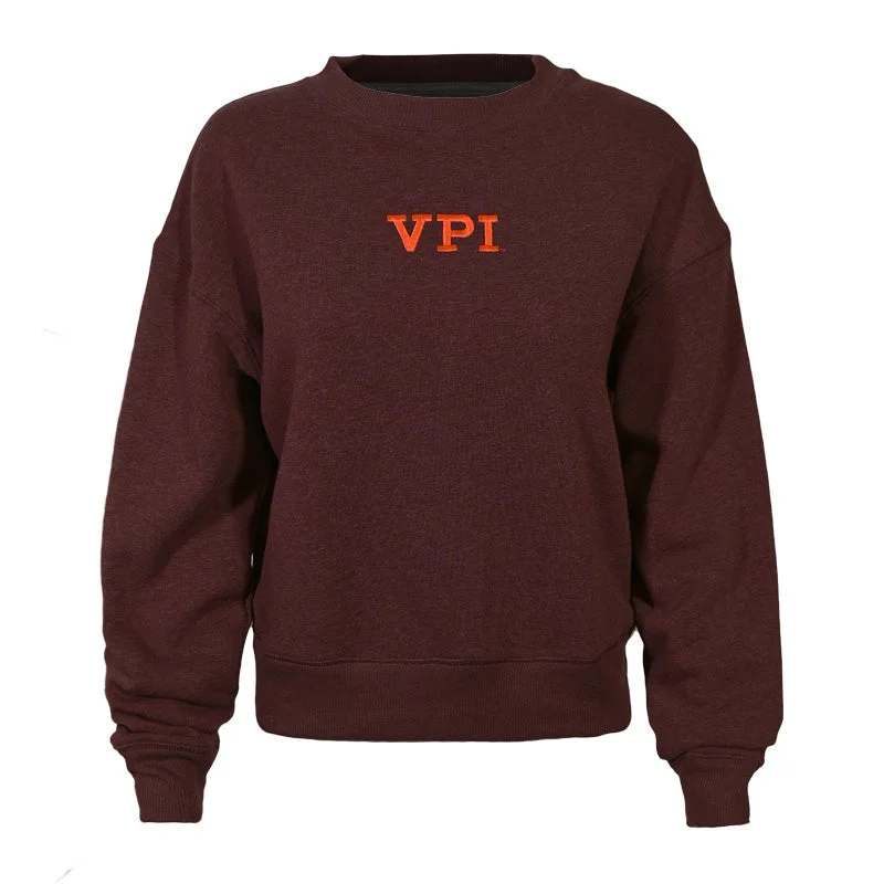 Virginia Tech Women's Triumph VPI Crew Sweatshirt: Maroon by Champion Hoodie with Pocket Utility Practical Virginia Tech Women's Triumph VPI Crew Sweatshirt: Maroon by Champion Hoodie with Pocket Utility Practical