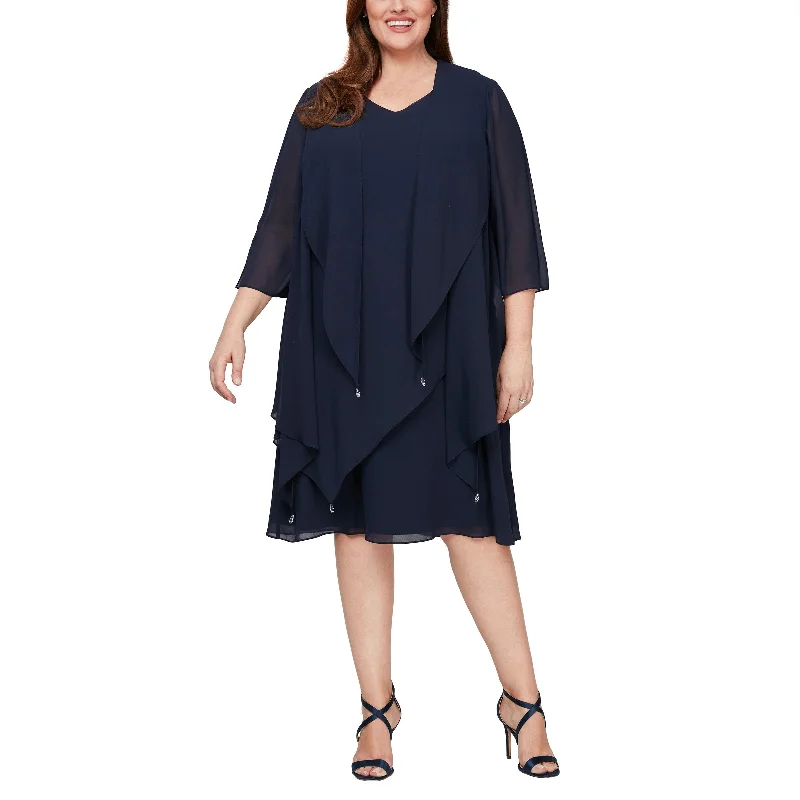 Alex Evenings 8492010 Short Sleeveless Plus Size Formal Jacket Dress Sale