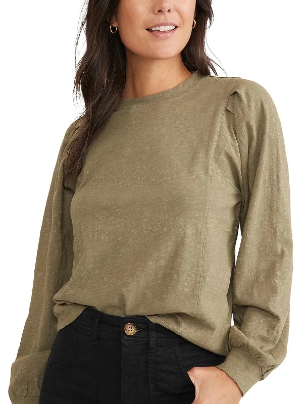 Avalon Womens Crewneck Bishop Sleeve Pullover Top Chenille Soft Sweater