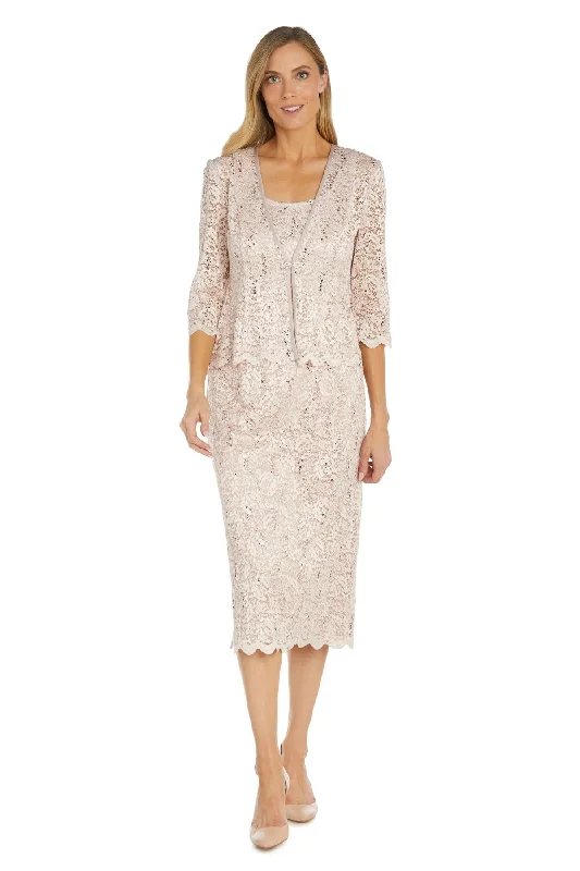 Blush 18 R&M Richards RM9285 Mother of the Bride Lace Jacket Midi Dress Sale