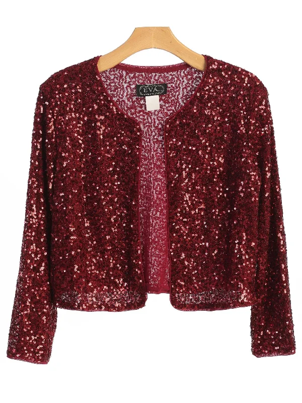 Burgundy 1 Formal Sequins Bolero Evening Jacket Sale