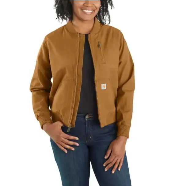 CARHARTT WOMEN'S RUGGED FLEX RELAXED FIT CANVAS JACKET CARHARTT BROWN 102524