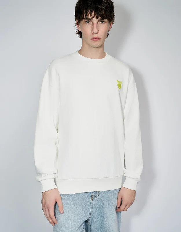 Cartoon Embossed Crew Neck Sweatshirt