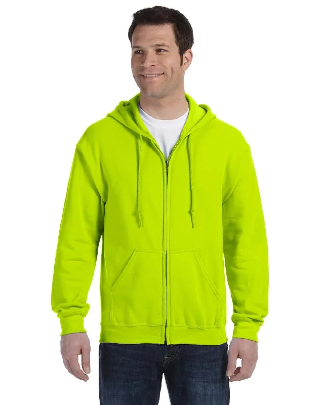 Gildan Heavy Blend 50/50 Full-Zip Hooded Sweatshirt | Safety Green