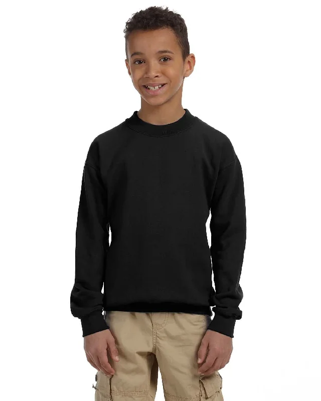 Gildan Youth 50/50 Crewneck Sweatshirt | Black