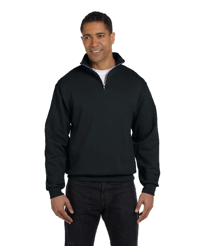 Jerzees NuBlend 50/50 Quarter-Zip Cadet Collar Sweatshirt | Black