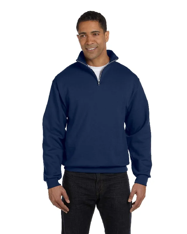 Jerzees NuBlend 50/50 Quarter-Zip Cadet Collar Sweatshirt | J Navy