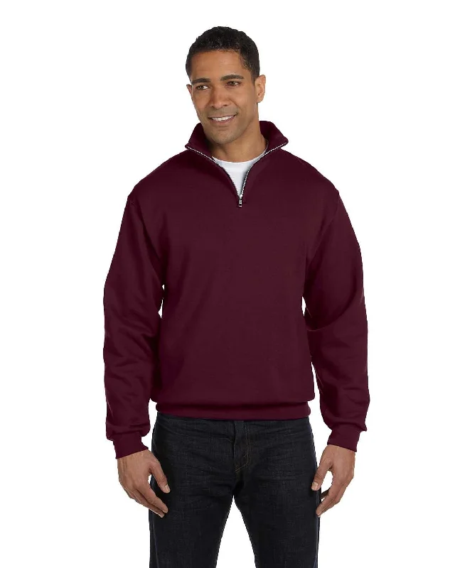 Jerzees NuBlend 50/50 Quarter-Zip Cadet Collar Sweatshirt | Maroon