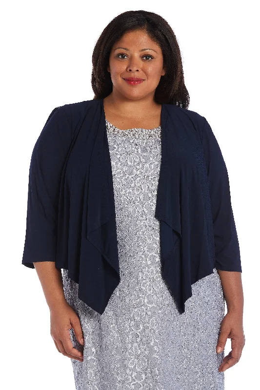 R&M Richards 7894W Long Sleeves Plus Size Open Jacket