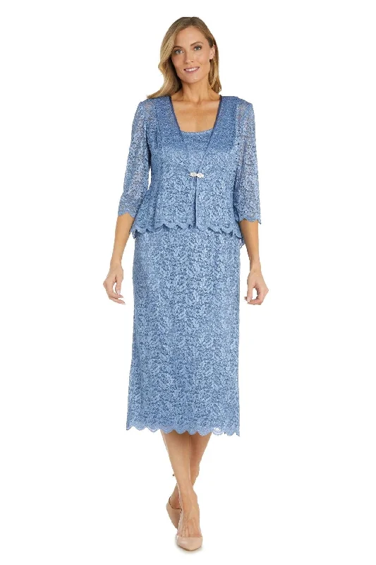 R&M Richards 9285 Mother of the Bride Lace Jacket Midi Dress Sale