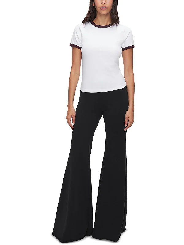 Ringer Womens Te Stretch Pullover Top Solo Sleeve Pullover