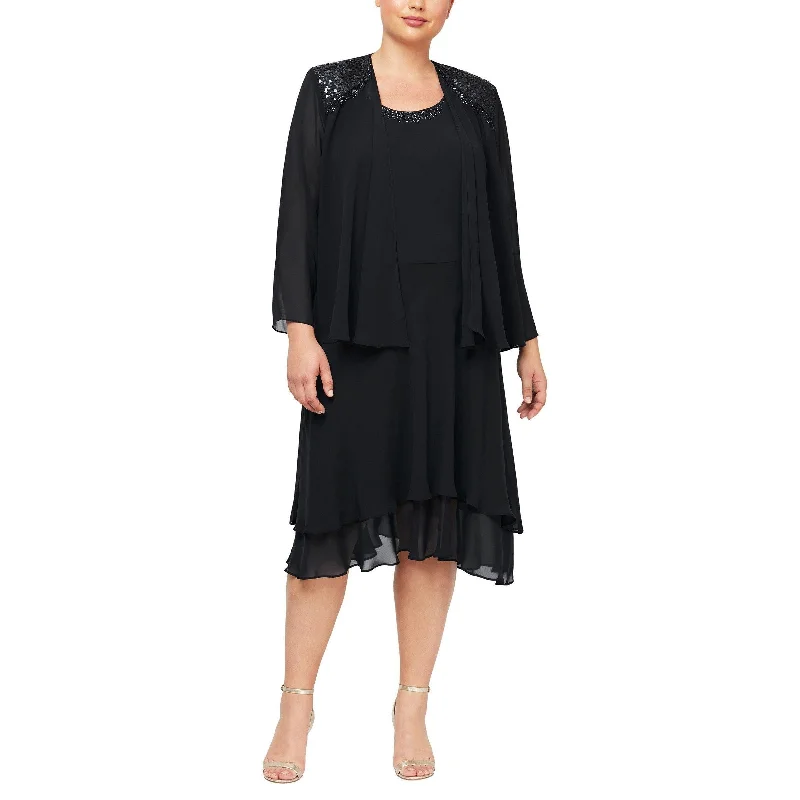 SL Fashions 616184 High Low Plus Size Jacket Dress Sale Welt Pockets Slit Pockets Flap Pockets SL Fashions 616184 High Low Plus Size Jacket Dress Sale Welt Pockets Slit Pockets Flap Pockets