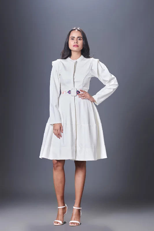 White Jacket Dress With Hand Embroidered Belt Chenille Jacket Brocade Jacket Lace Jacket White Jacket Dress With Hand Embroidered Belt Chenille Jacket Brocade Jacket Lace Jacket