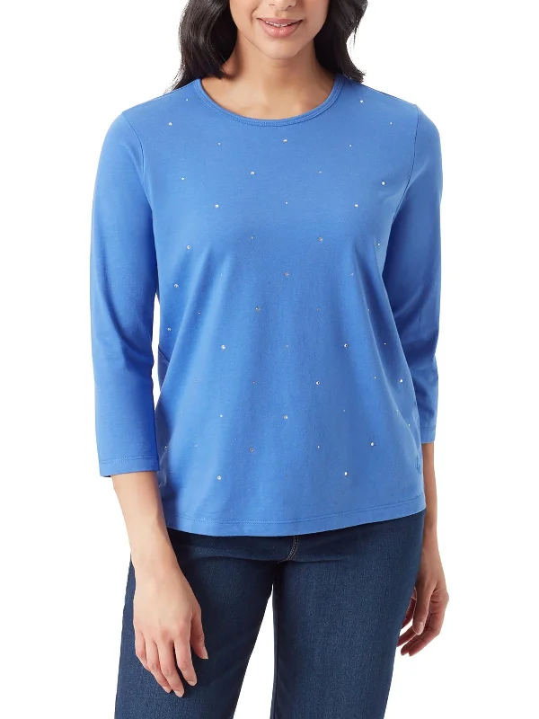 Womens Crewneck Pullover Top Chunky Knit Pullover