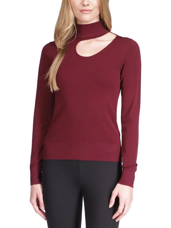 Womens Mock Neck Long Sleeve Pullover Top Cable Knit Chunky