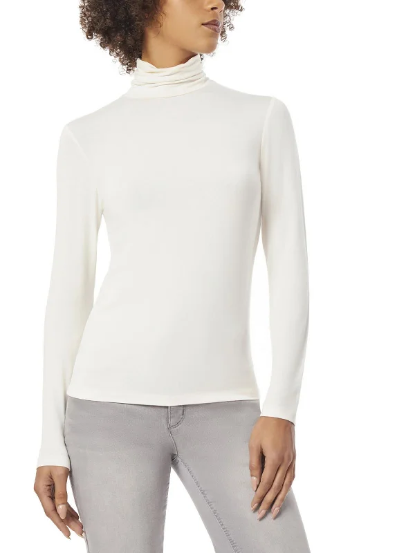 Womens Pullover Long Sleeve Turtleneck Top Surplice Neck Pullover
