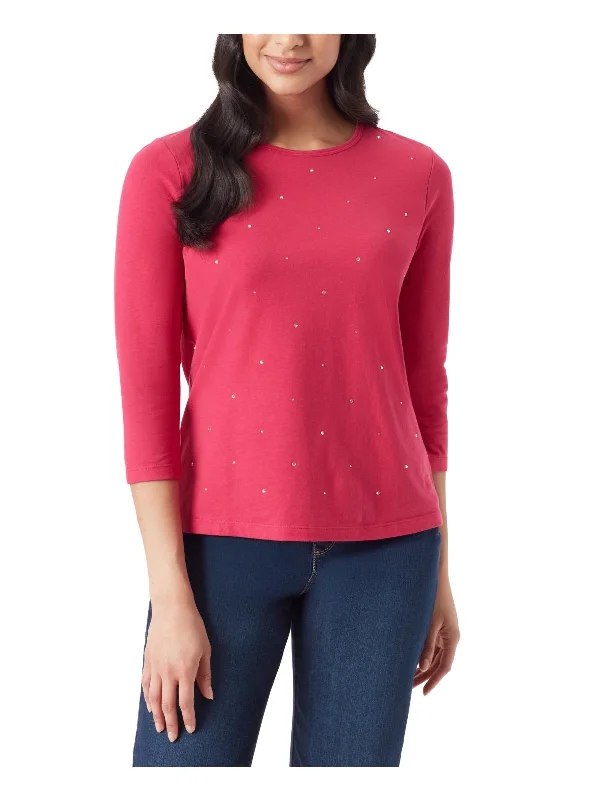 Womens Rhinestones Casual Wear Pullover Top Polo Neck Sweater