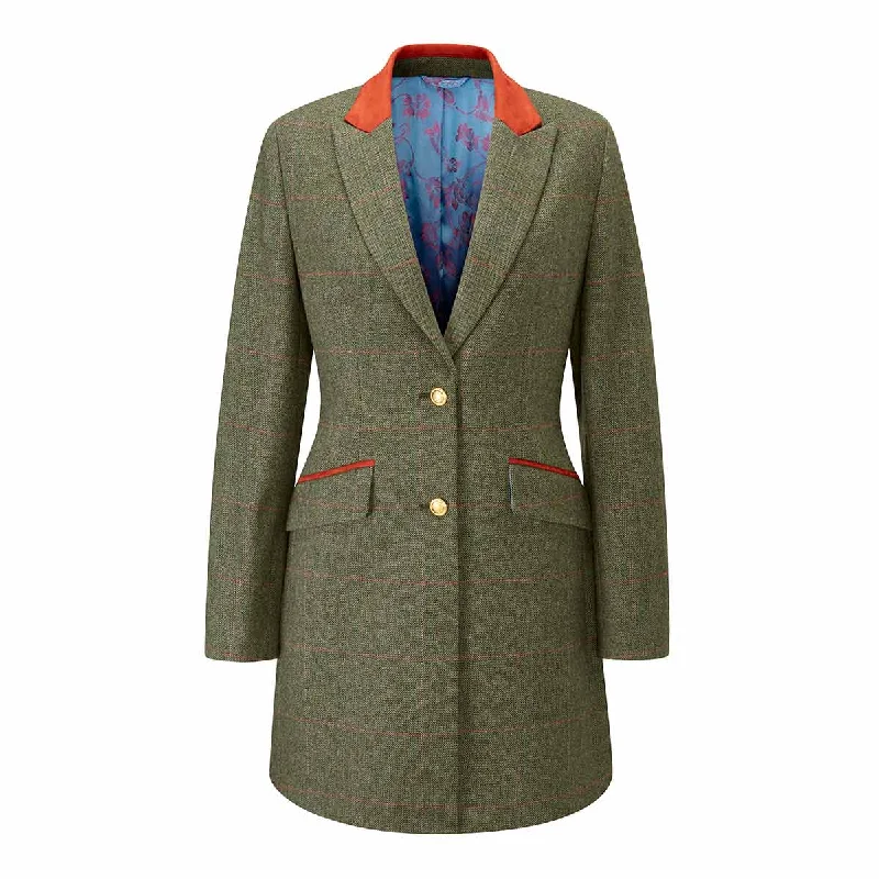 Alan Paine Combrook Ladies Tweed Mid-Length Coat Relaxed Fit Blazer