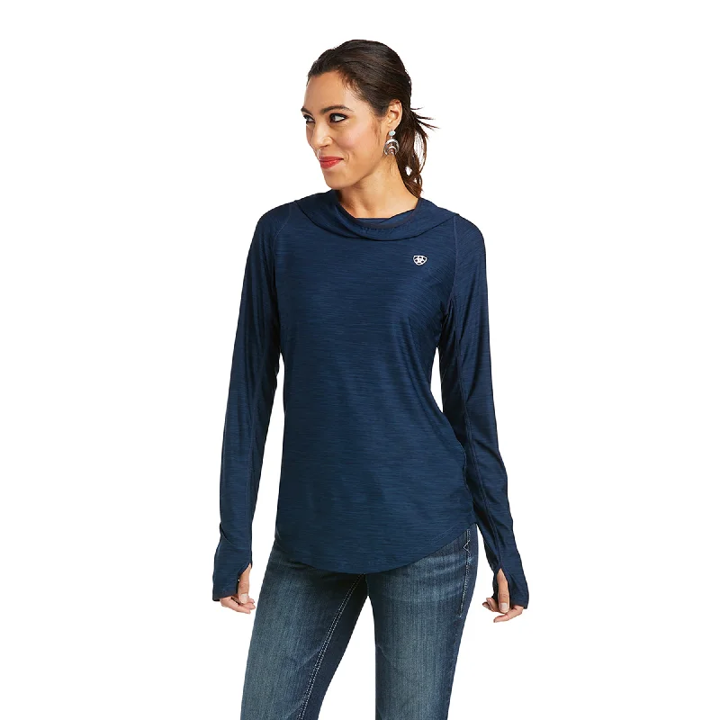 Ariat Ladies Laguna Long Sleeve Navy Hoodie Pullover 10037416