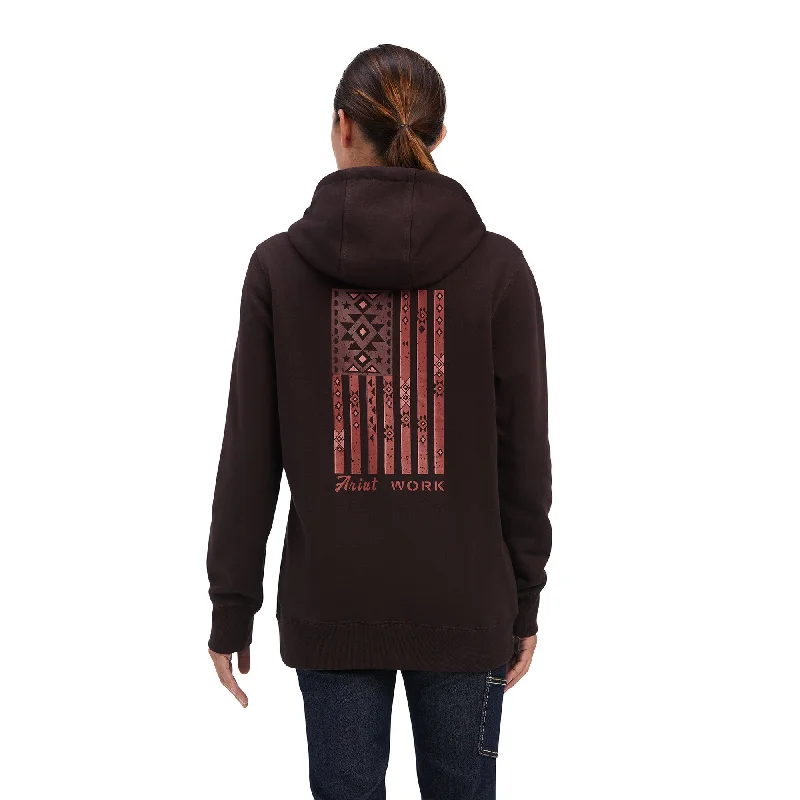 Ariat Ladies Rebar Aztec Graphic Brown Pullover Hoodie 10041465